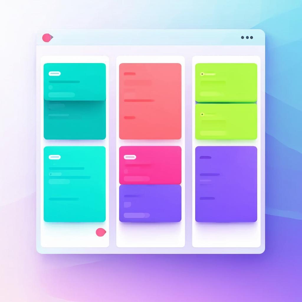 Colorful kanban board in Flowdesk